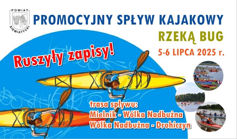 plakat spływ kajakowy 5-6 lipca 2025 r.