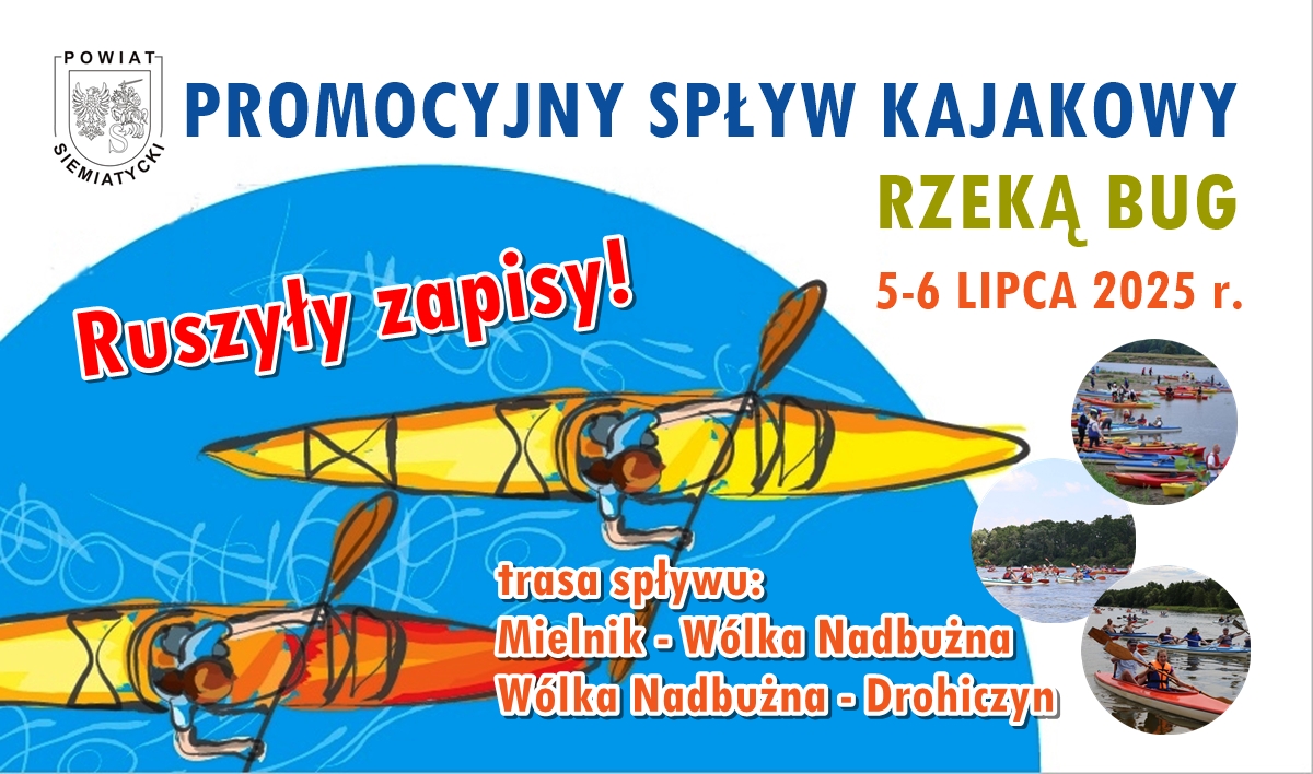 plakat spływ kajakowy 5-6 lipca 2025 r.